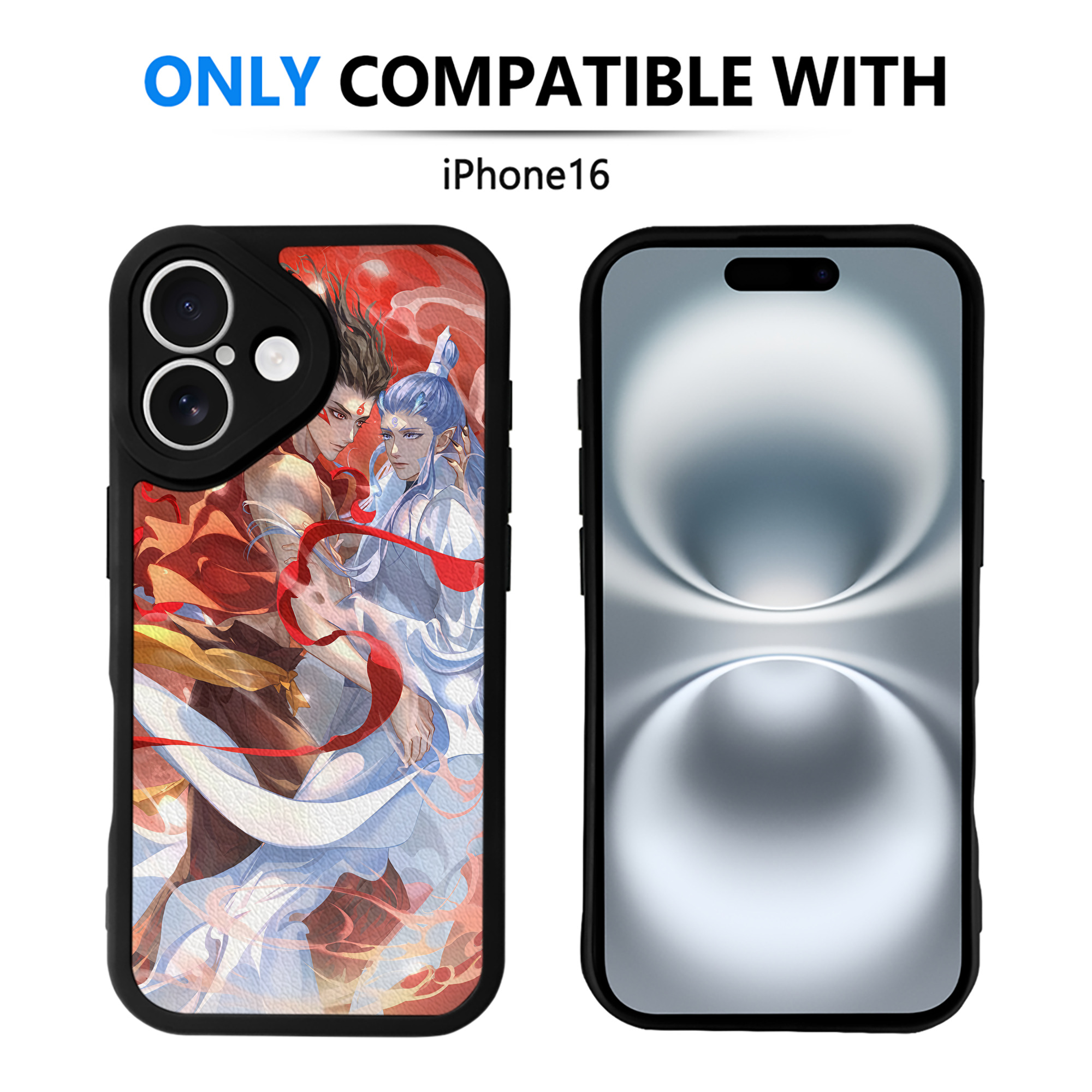 （画像用） Ne Zha 2 ナタ 魔童の大暴れ 【iPhone 16シリーズ対応】シリコンスマホケース（レザー調） 材質：シリコン